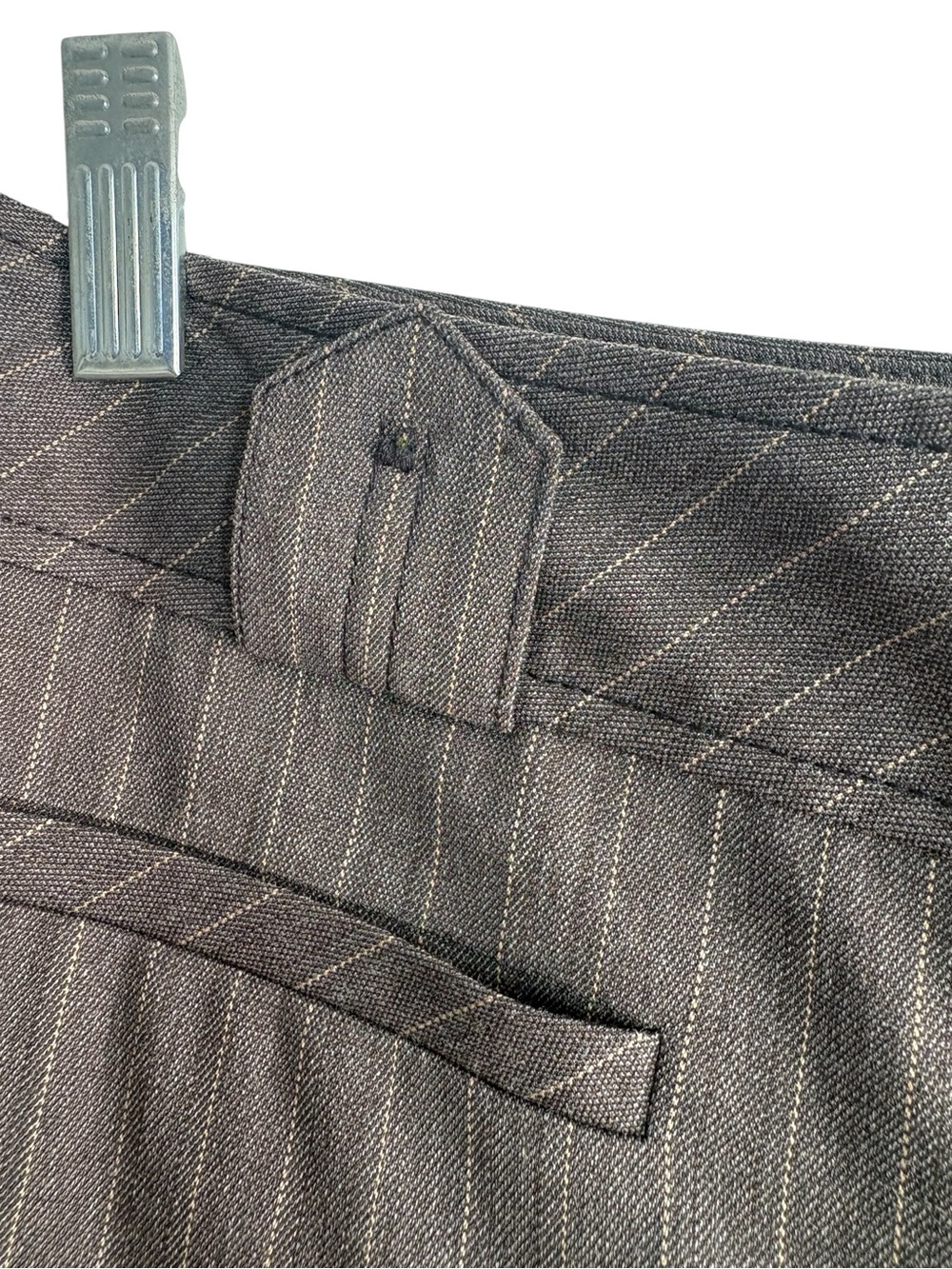 LOFT NWT Marissa Pinstripe Trousers/Dress Pants in Brown/Gold Size 8 -- NWT FLAW - Picture 7 of 16